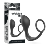 ADDICTED TOYS - Analinis kaištis su juodu silikoniniu žiedu
