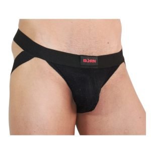BURN - Blizgus juodas jockstrap L