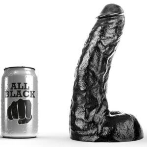 ALL BLACK DONG PVC dildo, 26 cm
