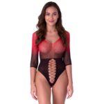 PASSION juodas ir raudonas tinklinis bodis BS118