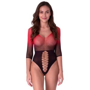 PASSION juodas ir raudonas tinklinis bodis BS118