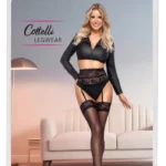 Cottelli nėriniuotos kojinės, juodos, XL, 20 denų