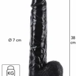 Hidden Desire Extreme Dong analinis dildo, 38 cm, juodas