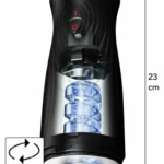 Hidden Desire Fusion X Vortex Thrust automatinis masturbatorius, juodas ir sidabrinis