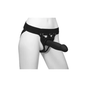 Doc Johnson Body Extensions Bold strap-on diržai su vibracija, juodi