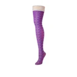 Kix'ies Par 4 ilgos kojinės su rombų raštu, violetinės, C
