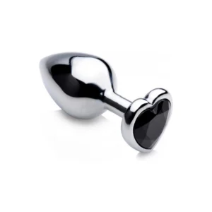 XR Brands Black Heart analinis kaištis, vidutinio dydžio, juodas