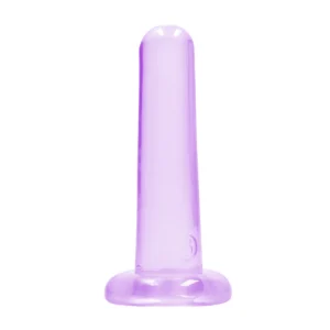RealRock by Shots Crystal Clear klasikinis dildo su siurbtuku, 13,5 cm