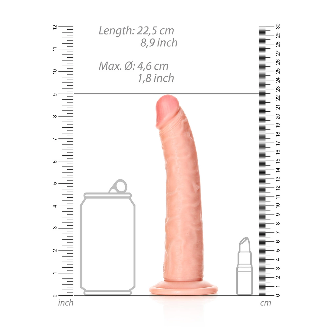 RealRock by Shots Slim realistinis dildo su siurbtuku, 20,5 cm, smėlio spalvos - Image 6