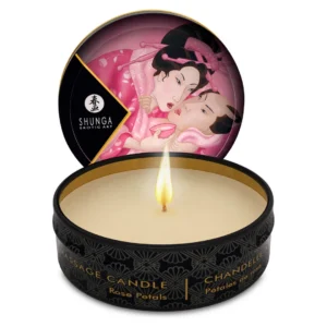 Shunga masažo žvakė, rožių žiedlapių kvapo, 30 ml