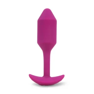 B-Vibe Snug Plug 2 vibruojantis analinis kaištis su svoriu, rožinis