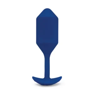 B-Vibe Snug Plug 4 vibruojantis analinis kaištis su svoriu, tamsiai mėlynas, XL