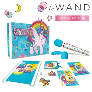 Le Wand Unicorn wand tipo masažuoklis, 8 dalių, vaivorykštės spalvų