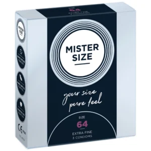 Mister Size latekso prezervatyvas, 64 mm, 3 vnt.
