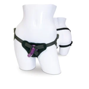 Sportsheets S&M strap-on rinkinys su silikoniniu dildo, juodas