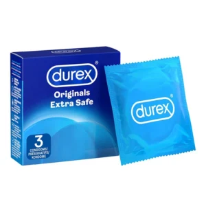 Durex Originals Extra Safe klasikinis prezervatyvas, 56 mm, 3 vnt.