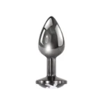 Playboy Pleasure Tux analinis kaištis su zuikio logotipu, sidabrinis, 7,4 cm