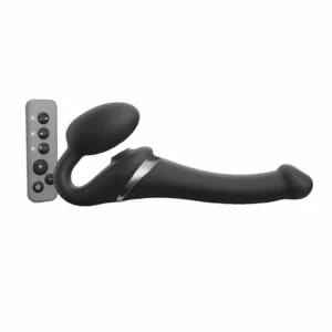 Strap-On-Me Multi Orgasm vibruojantis dildo, juodas, S