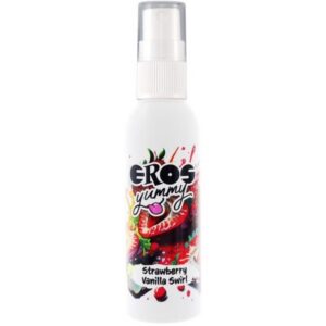 Eros Yummy kūno purškiklis, braškių ir vanilės skonio, 50 ml