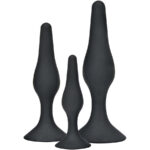 ToyJoy Curvy Companions analinis kaištis, juodas, 3 vnt. rinkinys
