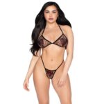 Leg Avenue 86147 apatinio trikotažo komplektas su širdelėmis, juodas, universalus dydis