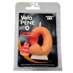 Diverty Sex Diablo Picante dekoratyvinė žvakė, penio formos, skaičius 0, kūno spalvos