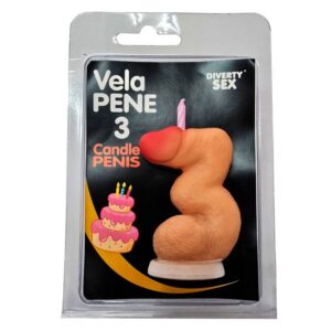 Diverty Sex Diablo Picante erotinė žvakė, skaičius 3, kūno spalvos