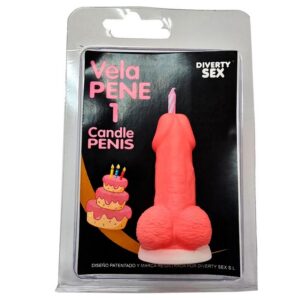 Diverty Sex Diablo Picante dekoratyvinė žvakė, penio formos, rožinė, skaičius 1