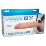 Pipedream Fantasy X-Tensions Elite tuščiaviduris dildo, silikoninis, 17,8 cm