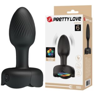 Pretty Love įkraunamas vibruojantis analinis kaištis, 10 režimų, juodas