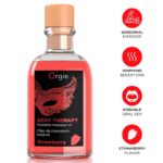 Orgie Lips Massage masažo rinkinys su braškių aliejumi, 100 ml