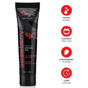 Orgie Lube Tube vandens pagrindo lubrikantas, braškių skonio, 100 ml