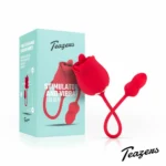 Teazers Rose Duo klitorio stimuliatorius, rožinis, įkraunamas