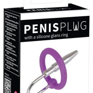 Penisplug šlaplės zondas su violetiniu silikoniniu žiedu
