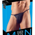 Svenjoyment vyriški stringai, mini kirpimo, blizgūs juodi, XL