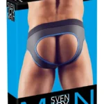 Svenjoyment NEK neopreno efekto vyriškas jockstrap su užtrauktuku, juodas, XL