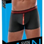 Svenjoyment vyriški bokseriai su užtrauktuku, juodi ir raudoni, XL