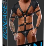 Svenjoyment Bondage vyriškas bodis su suvaržymo juostomis, matinis juodas, XL
