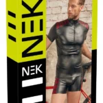 NEK vyriški marškinėliai su stačia apykakle, juodi ir raudoni, XL