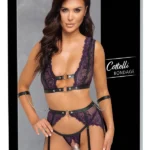 Cottelli Bondage apatinio trikotažo komplektas su antrankiais, violetinis, L