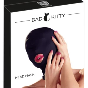 Bad Kitty BK galvos kaukė su anga burnai, juoda, universalus dydis