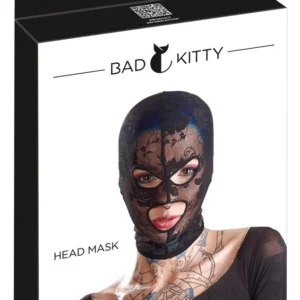 Bad Kitty nėrinių kaukė galvai, juoda, universalus dydis