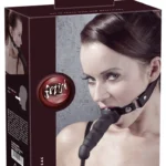 fetish Collection burnos kaištis su silikoniniu priedu, juodas