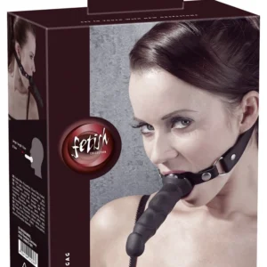 fetish Collection burnos kaištis su silikoniniu priedu, juodas