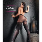 Cottelli Legwear pėdkelnės atviru tarpkoju, juodos, 40/20 den, M/L