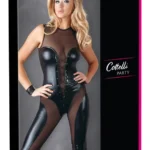 Cottelli wetlook bodis su suvarstymu, juodas, S