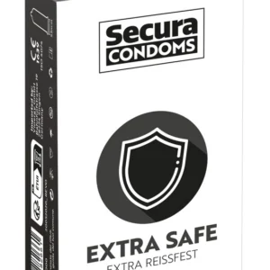 Secura Extra Safe klasikinis prezervatyvas, storesnis, 52 mm