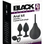 Black Velvets Anal Kit analinis dušas su silikoniniais kaiščiais, 224 ml