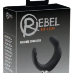Rebel prostatos masažuoklis su dvigubu masažu, juodas ir sidabrinis, 20 cm