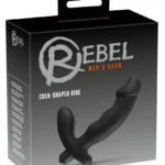 Rebel prostatos masažuoklis su tarpvietės stimuliatoriumi, juodas, 15 cm